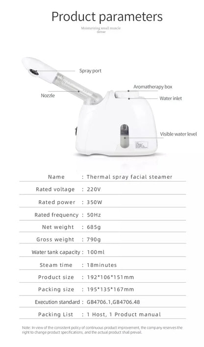 Ozone Facial Steamer Warm Mist Humidifier for Face Deep