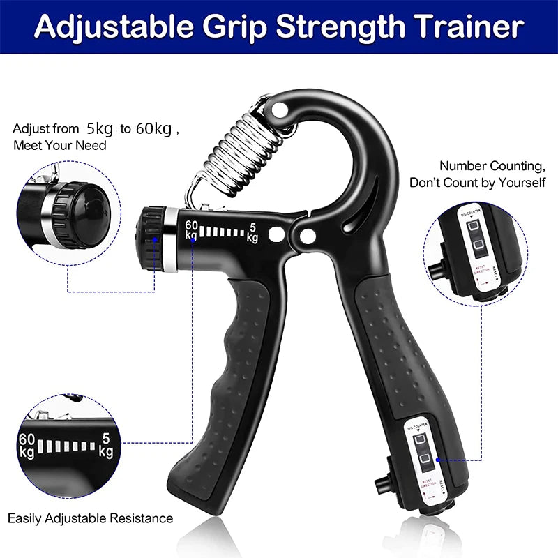 Adjustable Hand Grip Strengthener Hand Grip Trainer With Wrist